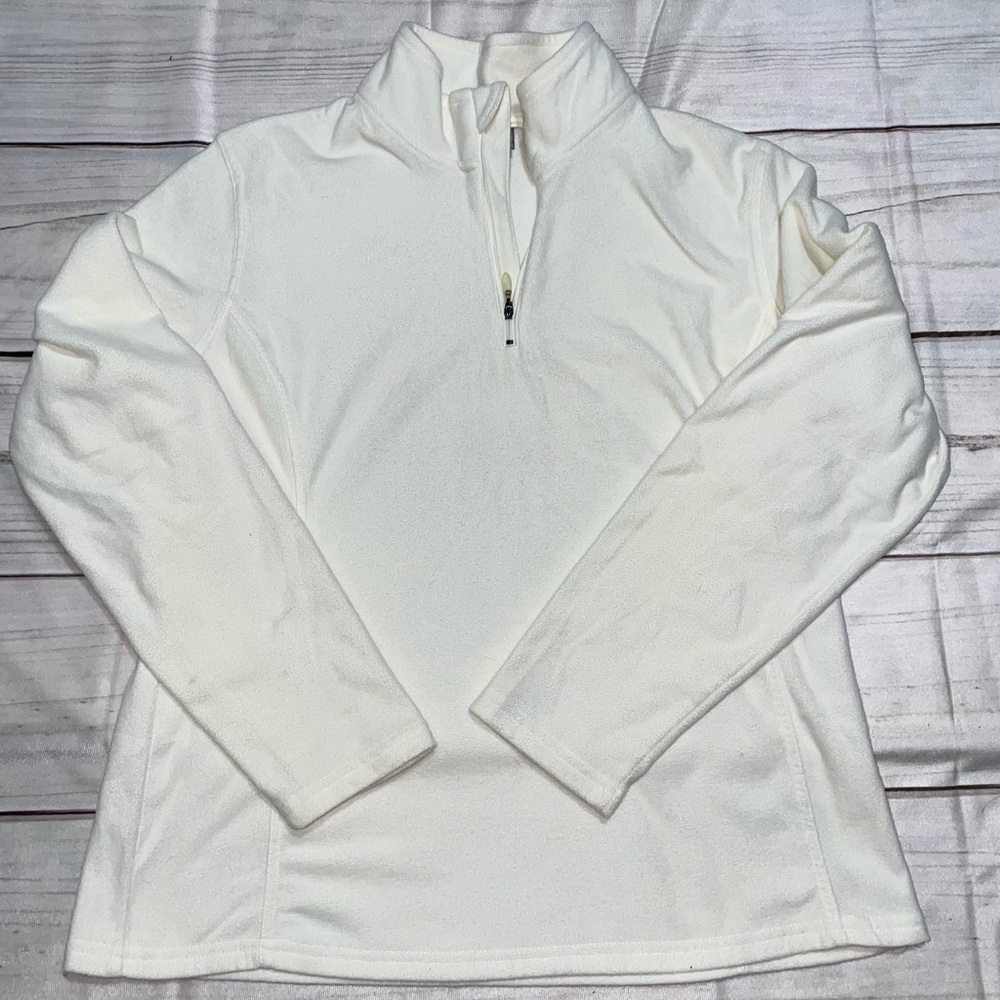 (XL) C9 by Champion Womens 1/2 Zip Fleece Pullover Long sleeve Off White
